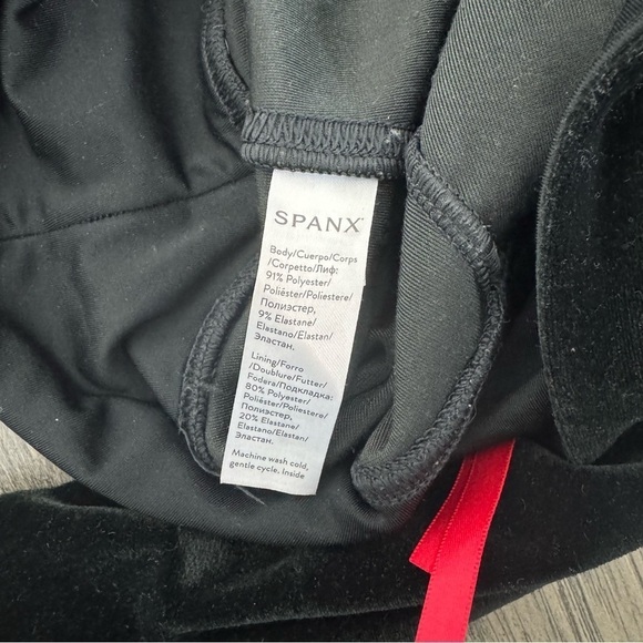 SPANX Black Velvet Tummy Control High Waisted Tights Leggings Size Small EUC - Picture 9 of 15